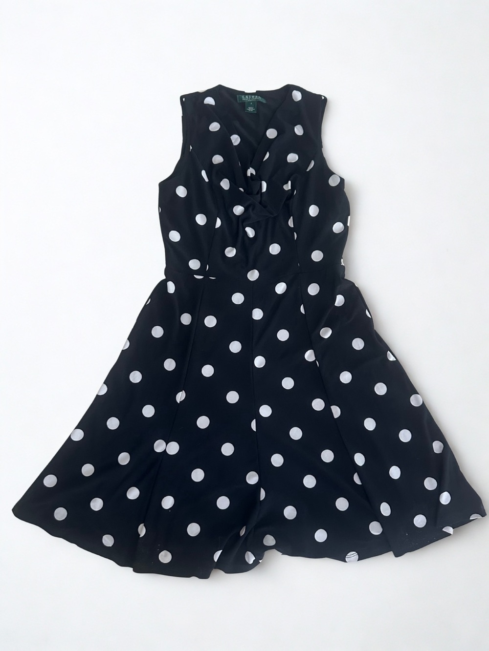 Ralph Lauren Black and White Polka Dot Maxi Dress